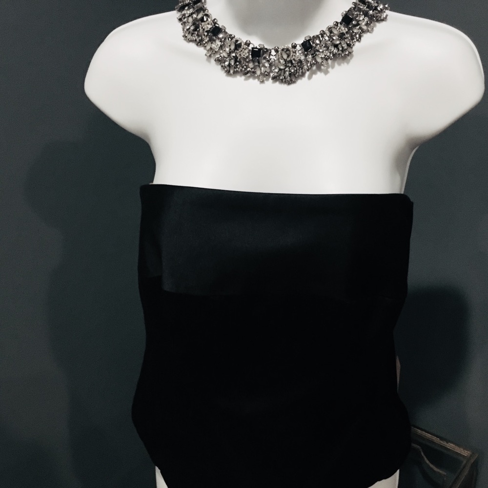 NWT Akris Black Silk Bustier Top